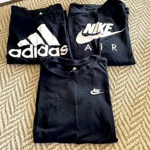Black Nike and Adidas t shirts